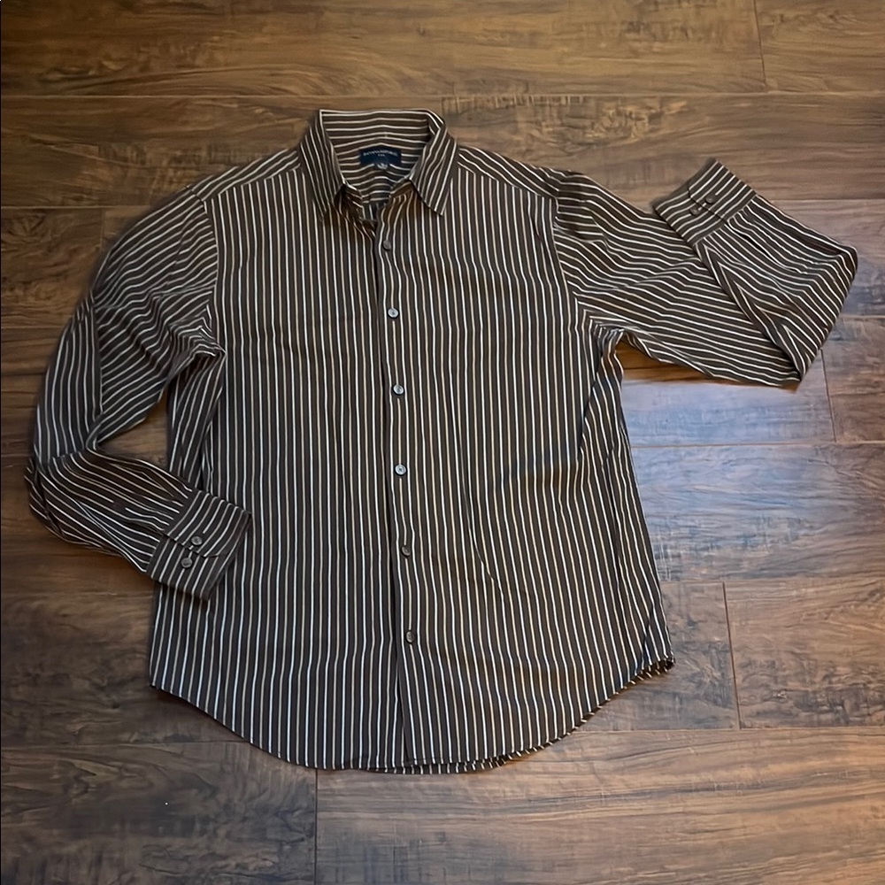 Banana Republic Brown Casual Button Down Shirt Classic Style Sz. M 15-15 1/2